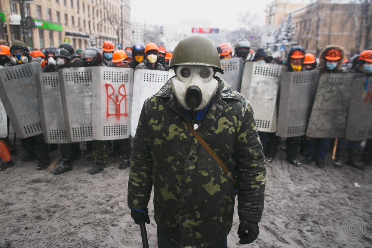 Максим Баландюх Протестувальники на вулиці Михайла Грушевського 22 січня 2014 року