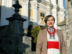 Оксана Зубок із Чернігівщини прибула до Кременця на вручення Відзнаки імені Олександра Капіноса. Грудень 2019 року